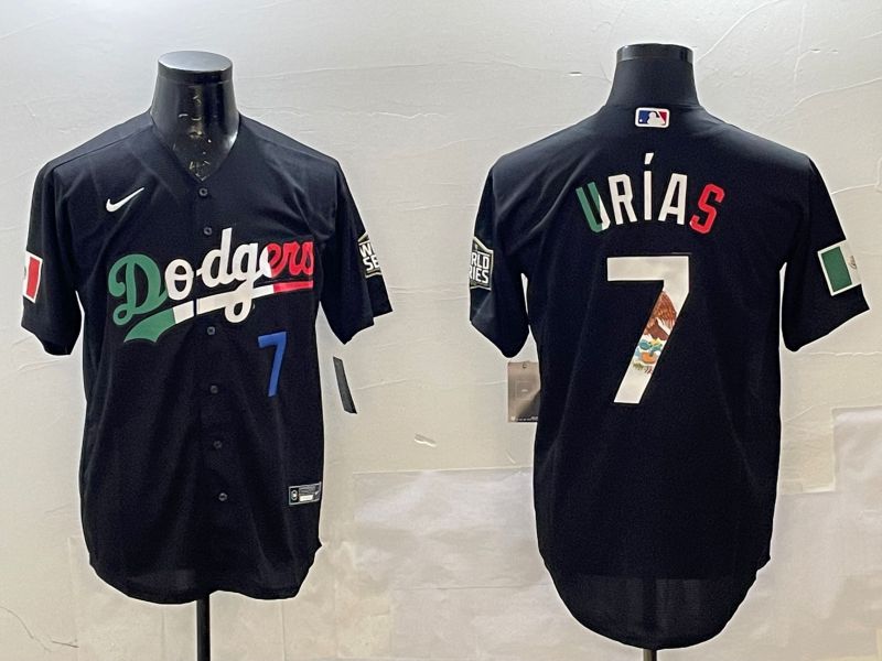 Men Los Angeles Dodgers #7 Urias Black Fashion 2025 Nike MLB Jersey style 6->los angeles dodgers->MLB Jersey